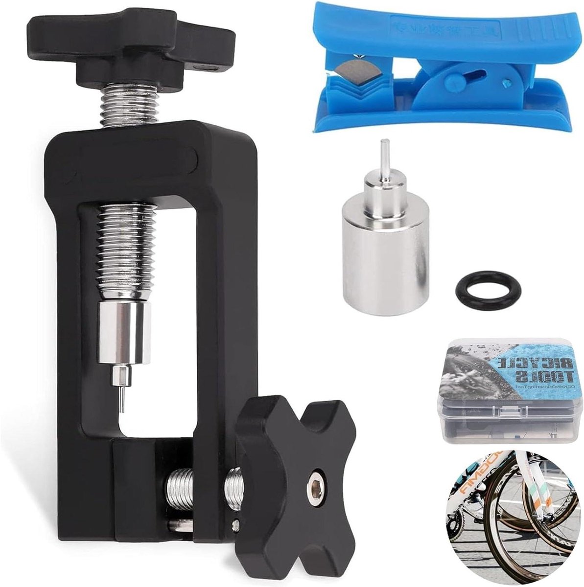 Allecto Plus - Naaldrijver Inzetgereedschap Hydraulische Slang - Fiets - Naaldrijver Slang met Snijder - Naaldstangen - Mountainbikes en Stadsfietsen
