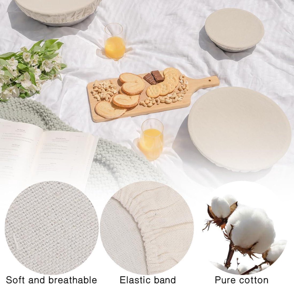5 Stuks Zuurdesem Starter Jar Doek Covers, Herbruikbare Katoenen Doek