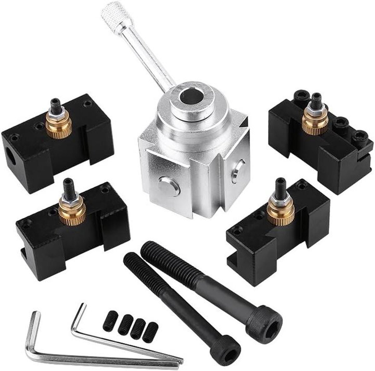 Allecto Plus - Tool Post houder voor Mini Draaibanken - Hoge Stijfheid en Precisie - Aluminiumlegering - 1 Set