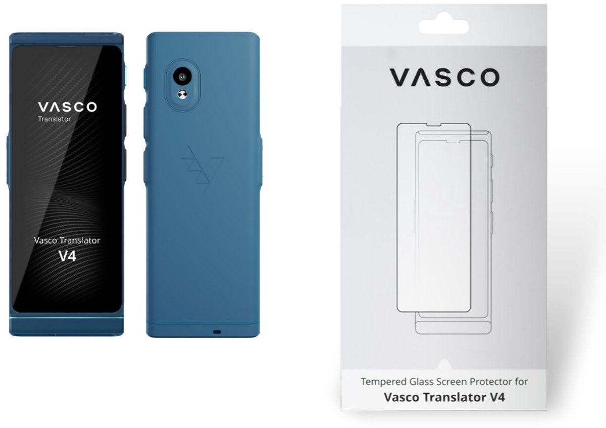 Afbeelding 2 van Vasco Translator V4 Cobalt Blue + Vasco Screen Protector - taalvertaler nr 1 ter wereld - foto's en tekstvertaling - stemvertaling - werkt in bijna 200 landen