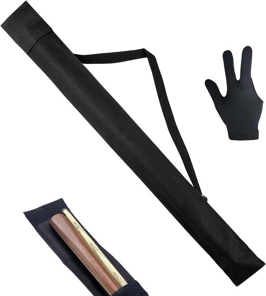 Biljarttas met Handschoen - Draagbare Poolcue-tas voor 1/2 Snooker Biljart Stick Opbergen
