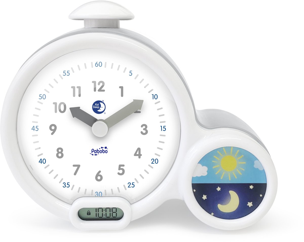 Bol.com KidSleep - Slaaptrainer en Kinderwekker - Met Nachtlampje - Wekkerfunctie - Inclusief Adapter - Limited Edition Grijs/Wit aanbieding