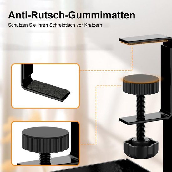 Kabelgoot Bureau Klemmen - Zonder Boren | Kabelmanagement Onder Bureau (40cm, 4.5KG) - Zwart