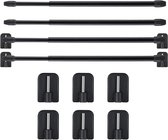 Tringle à rideau extensible pour placard - Noir, paquet de 4 avec 10 crochets auto-adhésifs - Idéal pour les fournitures de maison et de salle de bain - Réglable de 157 à 275 pouces.
