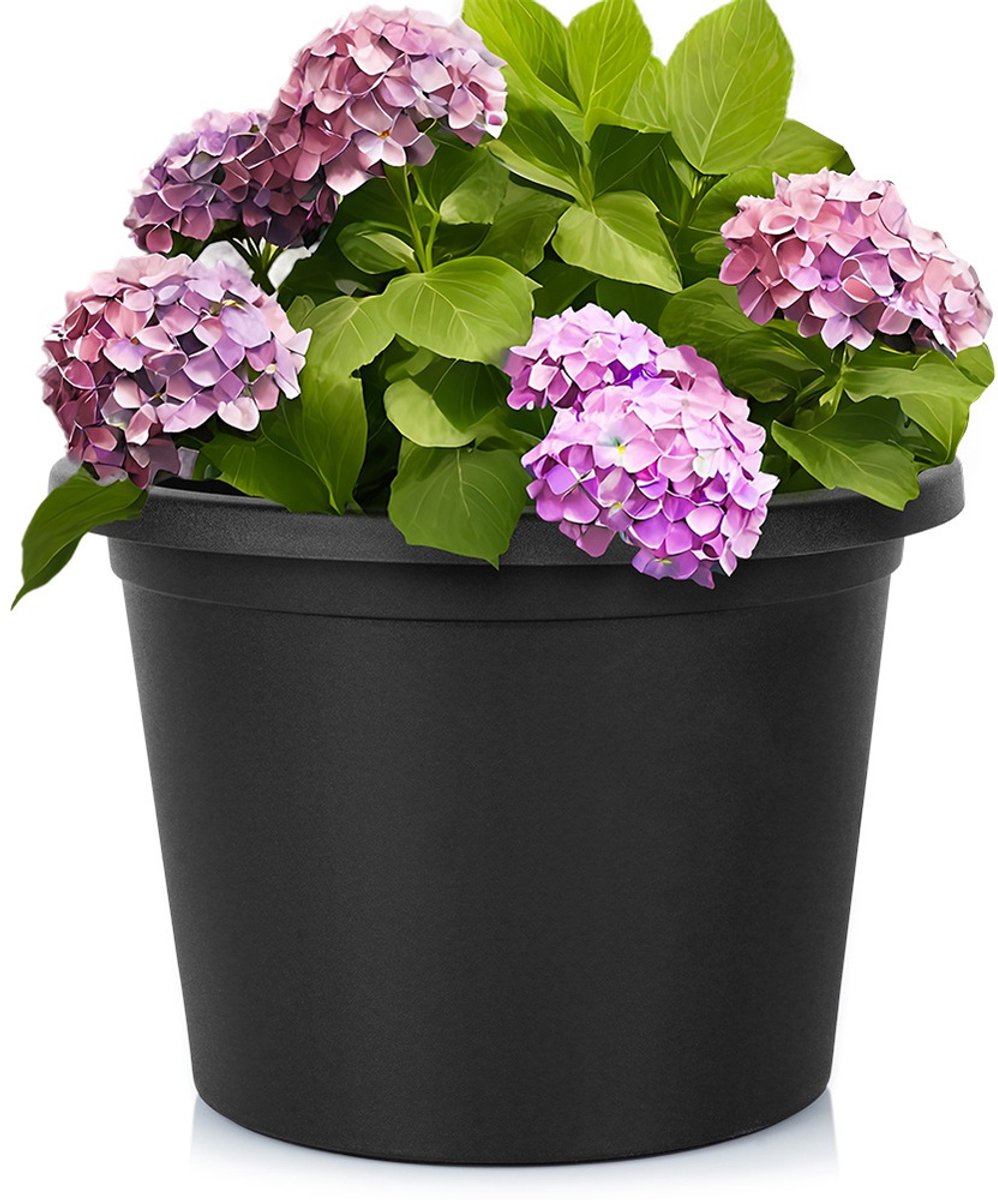 Bloempot voor De Tuin Plastic Zwart Rond 34 cm - Plantenpot - Plantenpot