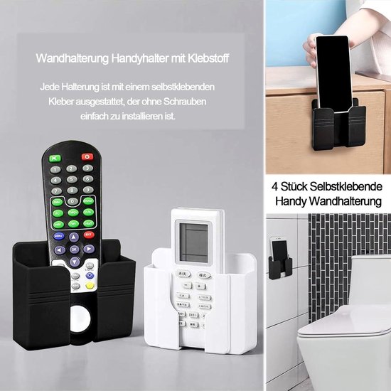 Support Avec Trou Câble Charge Lot De 4 Supports Muraux Pour Téléphone Portable Avec Crochet, Support De Boîte De Rangement Support Multifonction Blanc Support Avec Trou Câble Charge Lot De 4 Supports Muraux Pour Téléphone Portable Avec Crochet, Support De Boîte De Rangement Support Multifonction Blanc