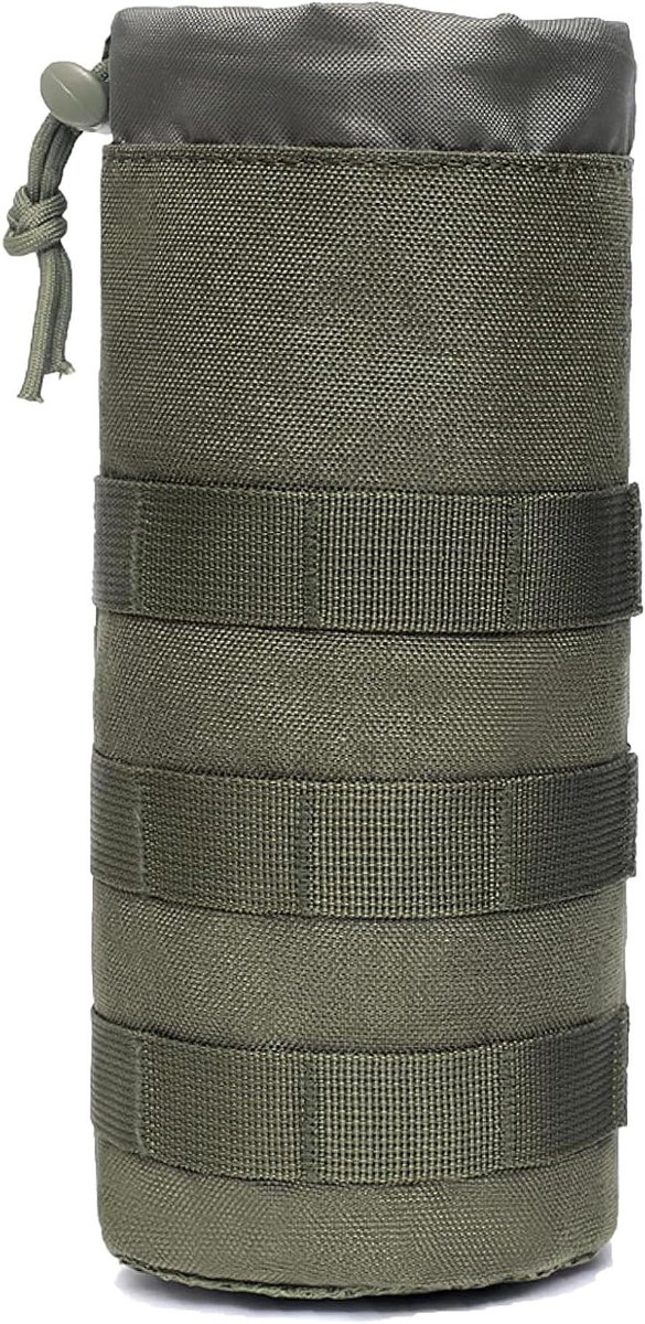 Flessenhouder met Molle System en trekkoord - nylon bekerhouder voor outdoor-activiteiten - reizen, vissen, jagen, wandelen.