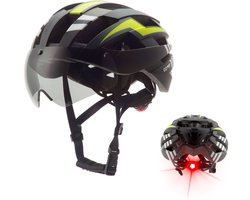 GO-OFF® Blitz Fietshelm met Vizier en Verlichting - Ebike Helm voor Volwassenen - Geschikt