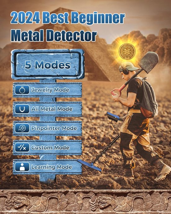 Outsunny Metaaldetector met LCD-display metaaldetector waterdicht 16,5 Outsunny Metaaldetector met LCD-display metaaldetector waterdicht 16,5