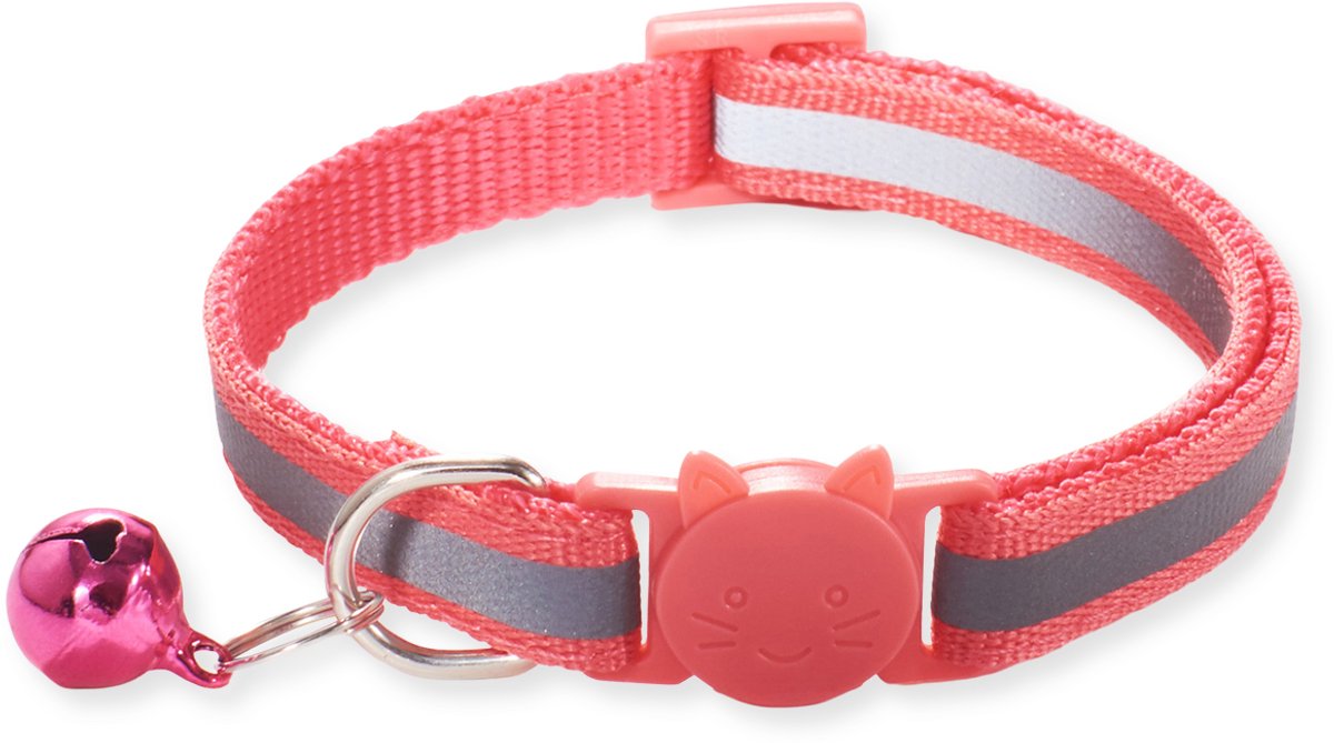BTH Halsband kat - Katten Halsband - Zalm Roze - 18-32 cm - Veiligheidssluiting - Kattenbandje - Kattenriem - Kitten