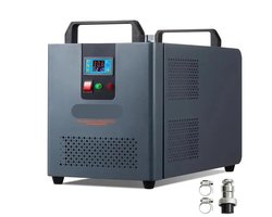 Industriële Waterkoeler - Chiller Industriële - Luchtgekoeld Industrieel Water Chiller – Compressor Koelsysteem – Geschikt voor CO₂ Lasers tot 100W – 200W – 12L Waterreservoir – 7.8 L/min - Waterchiller met Alarmfuncties - Grijs