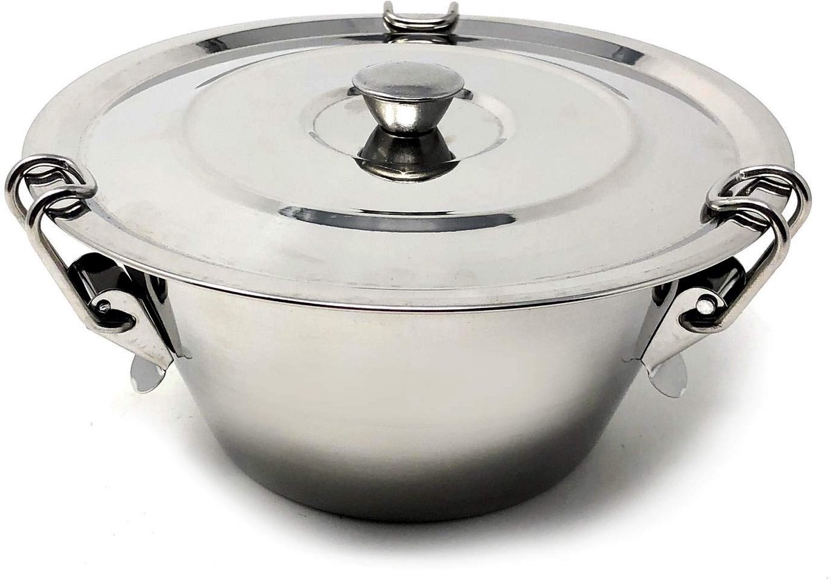 Ibenzoa® Waterbadvorm - Puddingvorm met Deksel - Roestvrij Staal - 20cm