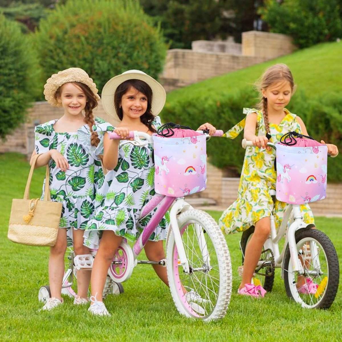 Ibenzoa® Robuuste Voorzitstas met Eenhoorn Design en Klittenbandsluiting - Perfect voor Kinderfietsen en Loopfietsen