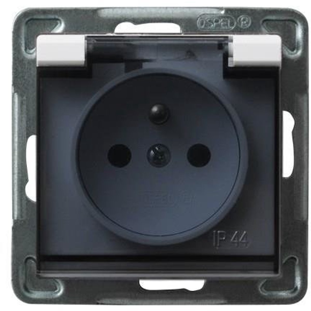 Spatwaterdicht stopcontact met aarding IP-44, wit SONATA