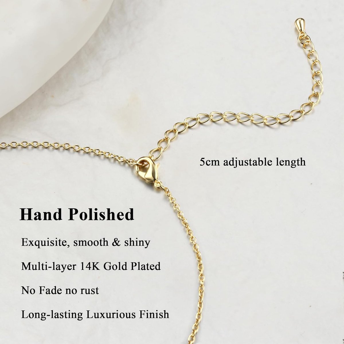 SanKristo Geometrische Rand met Druppelvormige Hanger, Ketting