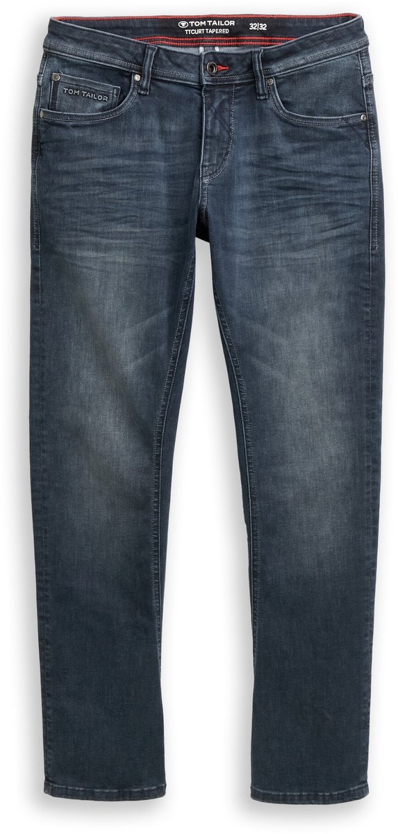 Tom Tailor - TTCURT TAPERED jeans met stretch - Maat 33/30 - blue black denim