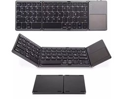 Opvouwbaar Bluetooth Toetsenbord met Touchpad – QWERTY – Draadloos – Ultradun – Foldable Keyboard – Voor Laptop, Tablet & Smartphone – Universeel Geschikt voor: Windows, Android, iPad, iOS & MacOS