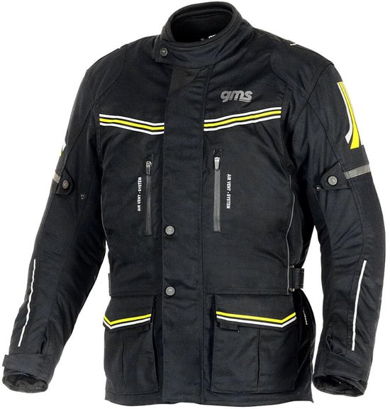 gms Terra Eco Zwart Geel Textiele Motorjas - Maat XXL - Jas
