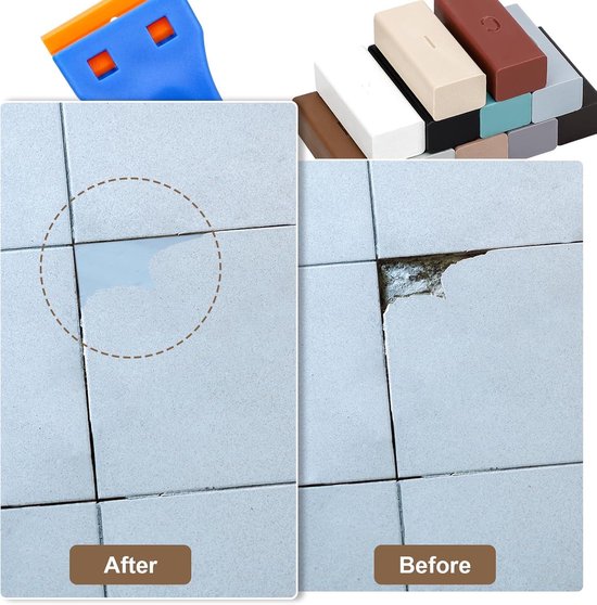 Laminaat reparatieset 8 kleuren, parket reparatieset met hoge hardheid, tegelreparatieset, harde wax-reparatieset voor krassen en schade aan laminaat