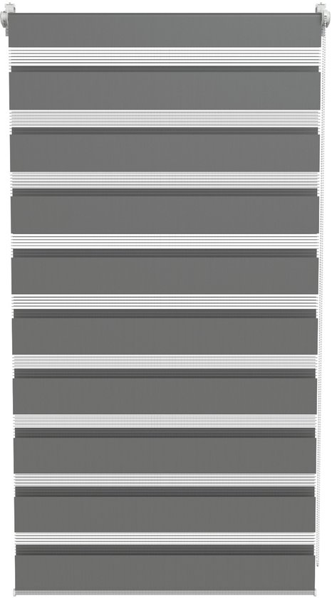 IDMARKET Lot de 2 stores enrouleurs L.124 x H. 225 CM pour pergola gris