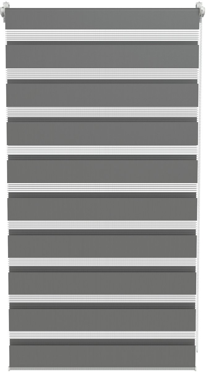 Aufun zebra rolgordijn – montage zonder boren – 70 x 120 cm – klemrolgordijn – zonwerend – met kettinglift – voor deuren en ramen – grijs