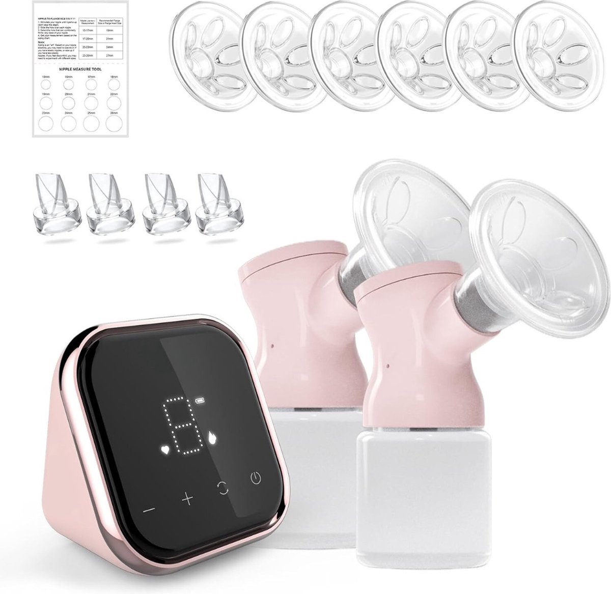 Thuys – Borstkolf Electrisch Dubbel – Handsfree Borstkolf – Dubbele – 14 x 14 x 5cm – Roze