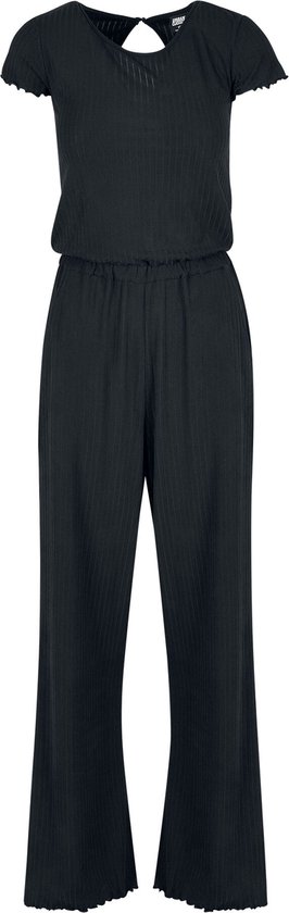 Urban Classics Rib Wide-leg Dames Jumpsuit - zwart - L