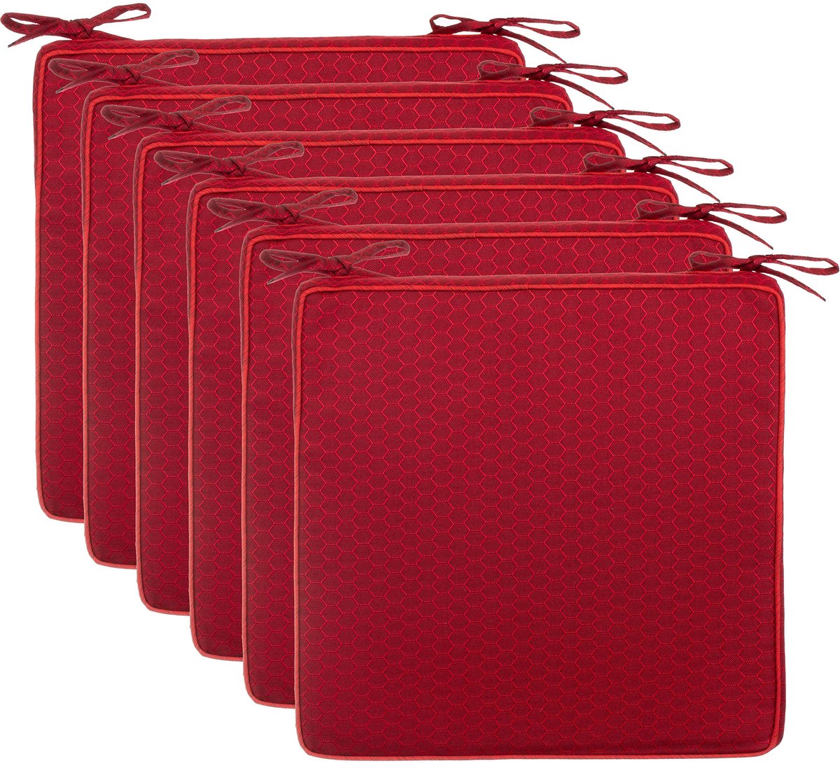 Ibenzoa® Set van 6 comfort zitkussens met honingraatdesign voor binnen en buitengebruik