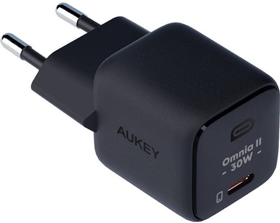 B1l Key Aukey Oplader PA-B1L - USB-C - 30W - GaN-technologie - Zwart | bol