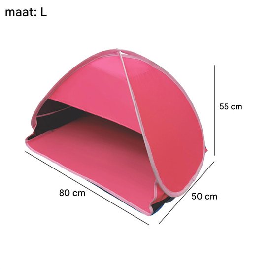 Hoofdsteuntent - Mini opvouwbare luifel - Met telefoonhouder - Bescherming tegen zon en wind - Geschikt voor buitengebruik op het strand - Rood - 80x50x55 cm - 1 stuk van Merkloos — afbeelding 5