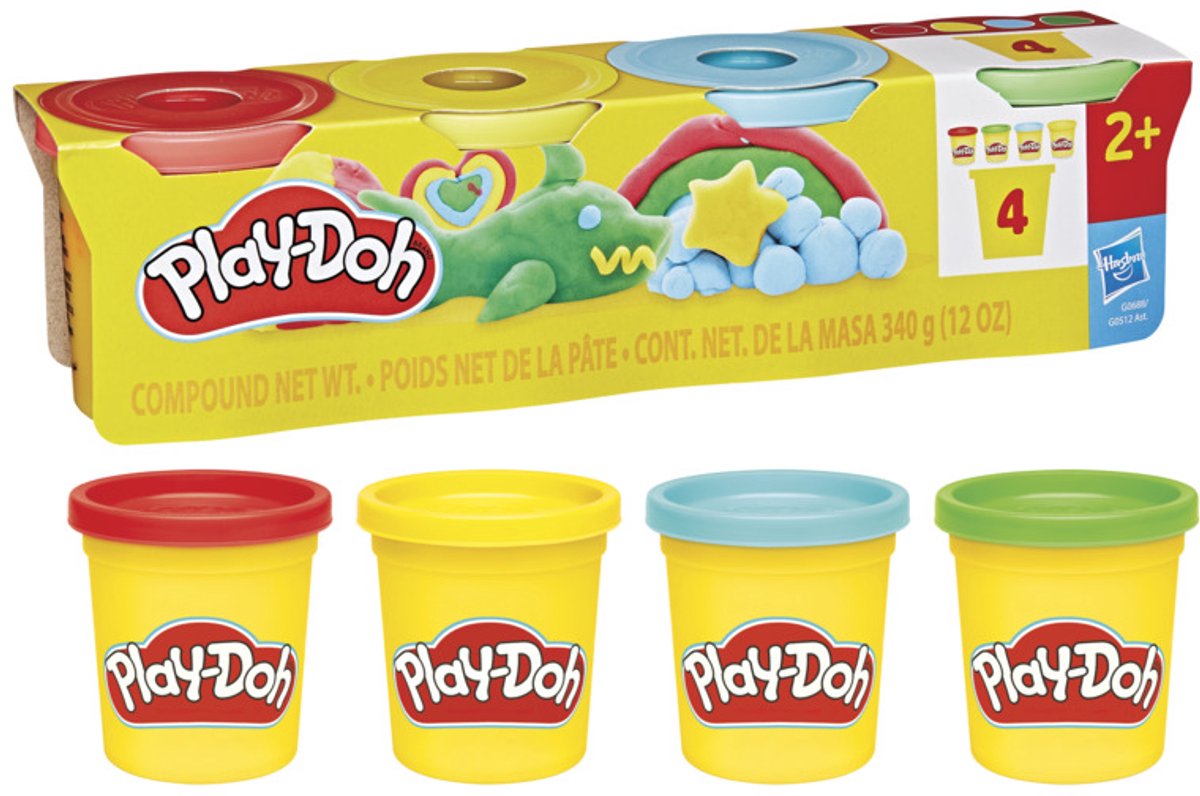 Play-Doh 4-pack Klassieke Kleuren 2+ - Boetseerklei — afbeelding 2