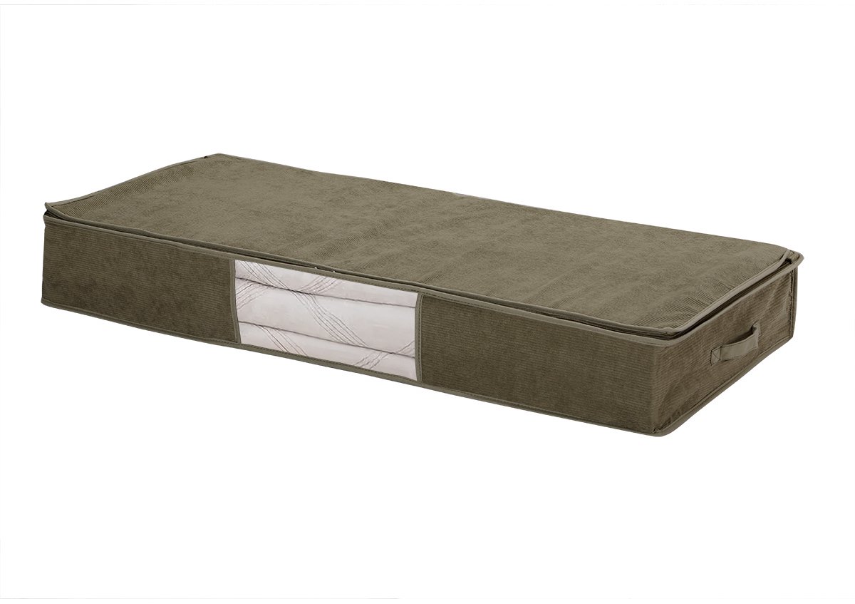 CALICOSY - Opberghoes onder het bed van kaki ribfluweel - L107 cm