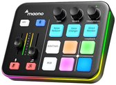 Maono - G1 NEO - Zwart - Streaming Deck - DJ Mixer - Gaming Mixer - Podcast / Stream / Gaming - XLR Aansluiting - Line-in - Voice Changer