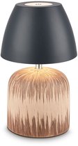 BRILONER Cera – Tafellamp oplaadbaar – draadloos – voor binnen en buiten – dimbaar – oplaadbare accu – keramiek – antraciet-hout – Ø14 x 36 cm