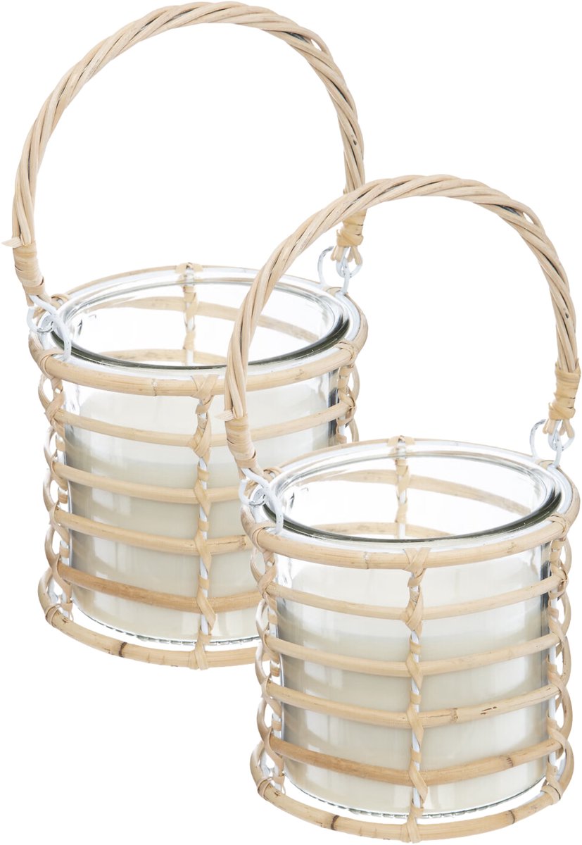 Atmosphera geurkaars Boho - 4x - 430 g - citrus/citronella geur - 31 branduren - zomer geur Naturel