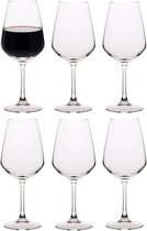 Verres à vin Vicrila Barolo - 6 pièces - pour vin rouge et blanc - 500 ml - 23 x 9 cm - transparents - Qualité Horeca - Verre dur