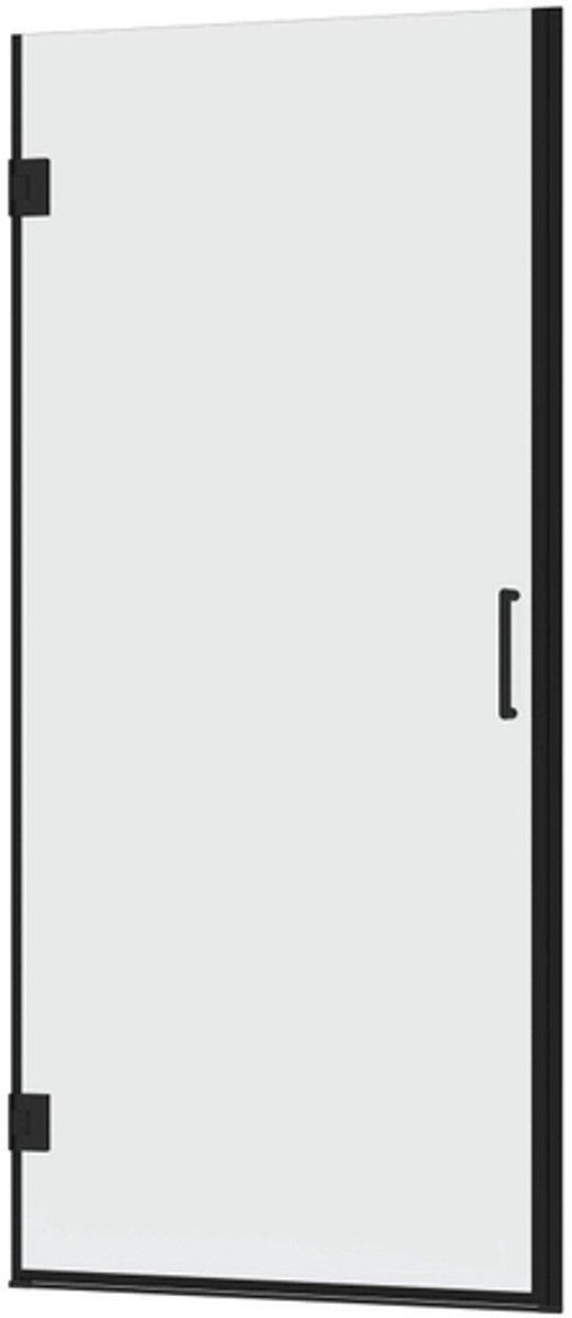 FugaFlow Efficiente Vetro 5000 Douchedeur - 85x200cm - profielloos veiligheidsglas - anti kalk - mat zwart