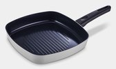 Brabantia INDU+ Grillpan - Ø 26cm - Keramische Antiaanbaklaag - PFAS-vrij - Geschikt voor Inductie - Grijs