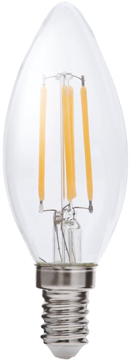 Kobi LED Filamentlamp E14 4W - 470lm - 3000K - 360° Licht - 230V - Kleine Bolvorm - Voor Sfeerverlichting in Lampenkappen of Nissen