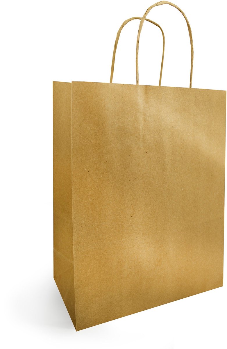 Papieren tasjes effen – 14+8×21 cm – 25 st – 90 g/m²/m2
