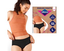 Libresse Menstruatie Ondergoed Wasbaar - zwart biologisch katoen - Large