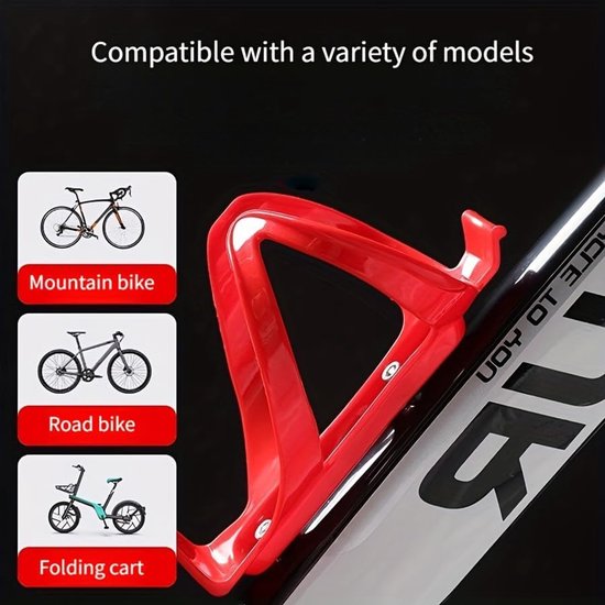 3-Pack Fiets Waterfleshouder - Lichtgewicht polycarbonaat houder voor fietsers, mountainbikes, e-bikes en - Universele pasvorm voor standaard waterflessen - Zwart, rood en blauw — afbeelding 3