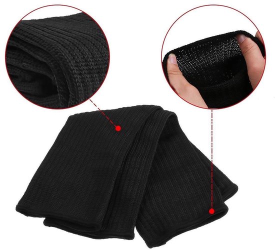 Zwarte armbescherming met Kevlar-mouwen, snijbestendig, brandwerend en slijtvast, veilig voor gebruik in de tuin, keuken en op de boerderij. van Merkloos	 — afbeelding 2