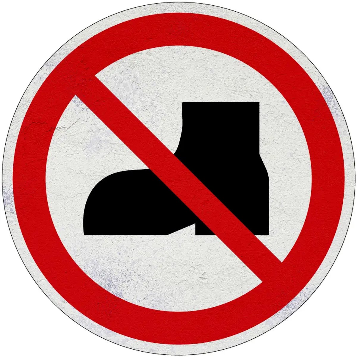 Schoenen verboden verbodsbord - P060 | Sign Again materiaal | 20 cm