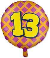 LUQ – Folie Ballon Happy Party 13 Jaar – Veelkleurig Design – Luxe Verjaardag Decor – Feest Versiering – Helium Ready