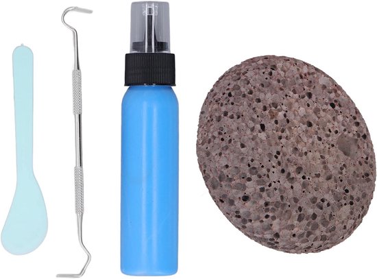 Picking Rock Kit, Latex Padding Flat Round Pick Peel Stone Kit Pick Peel Calming Stone Fidget Toy Anxiety Relief Mental Relaxation for Kids Adults(Blue-latex) — afbeelding 4