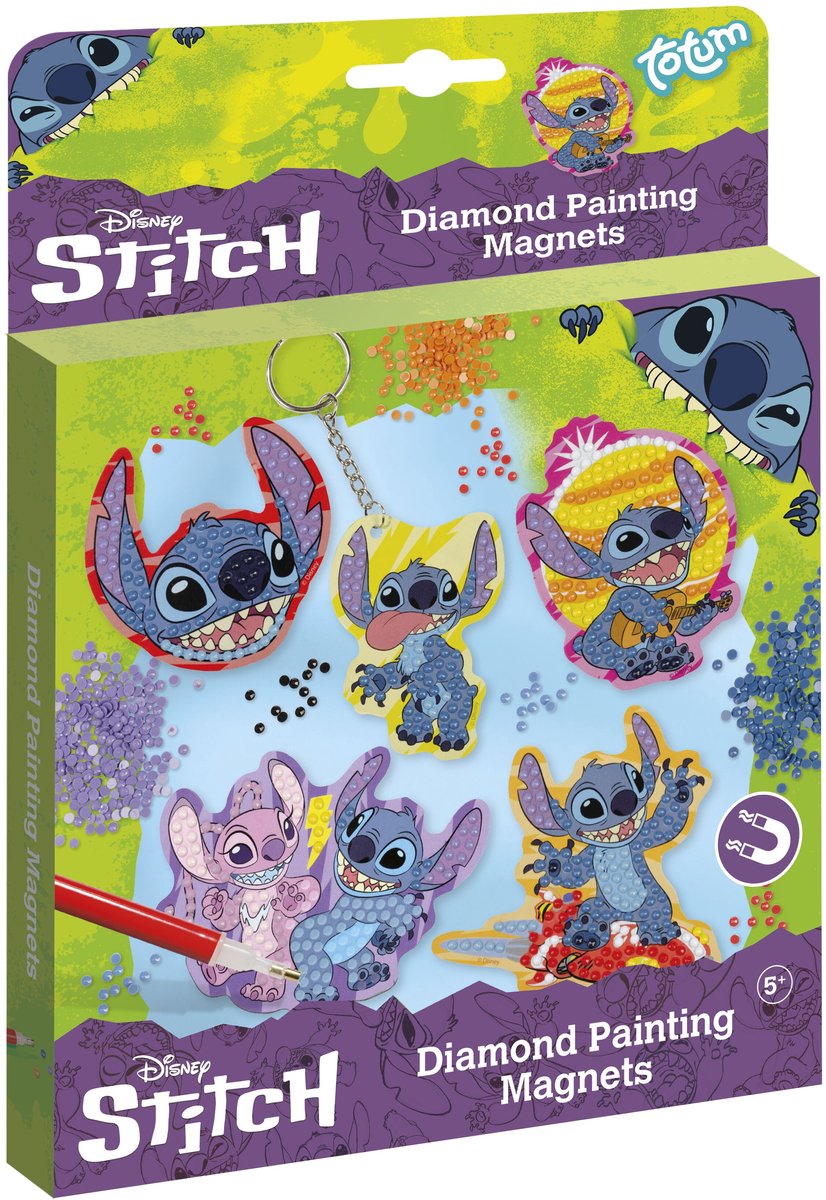 Disney Stitch Mega Knutselpakket voor Kinderen – Totum Creatieve Set – Diamond Painting, Gips Gieten, Armbandjes Maken, Sticker Set en Designer Doeboek – 6-in-1 Knutseldoos — afbeelding 2