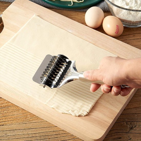 2Pcs Pasta Roller,Pasta Dough Cutter Noodle Grid Roller with Comfort Handle Spaghetti Maker Kitchen Cooking Tools — afbeelding 3