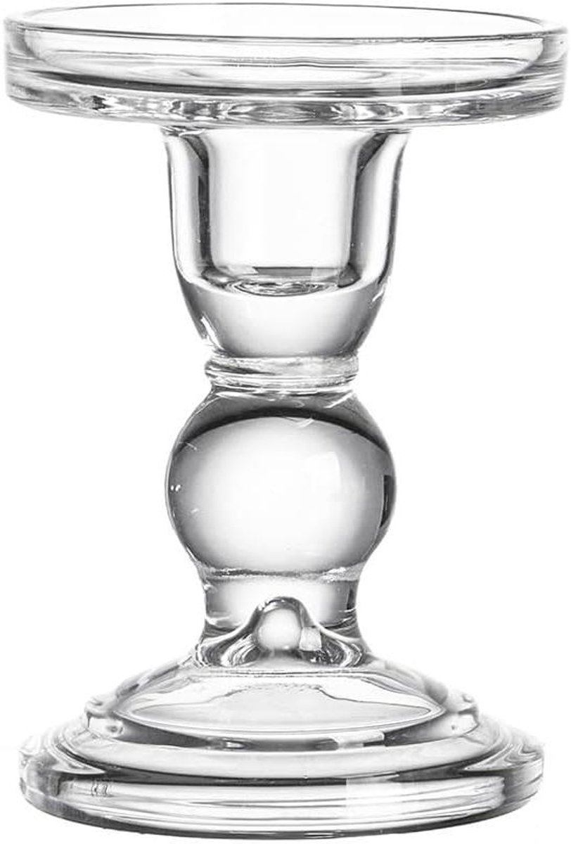 Allecto plus - Vintage kandelaar voor restaurant, smeedijzeren theelichthouder van glas - 1 stuk