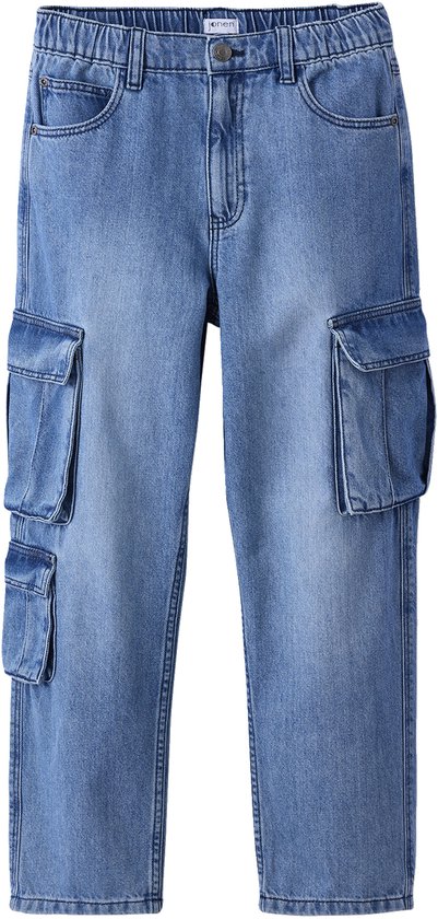 Denim loose battle jongensbroek gebleekt denim